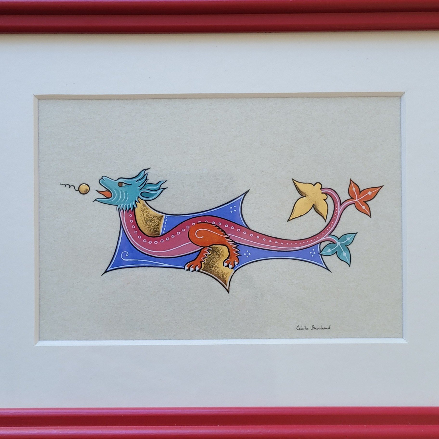 Petit dragon gothique &agrave; t&ecirc;te verte