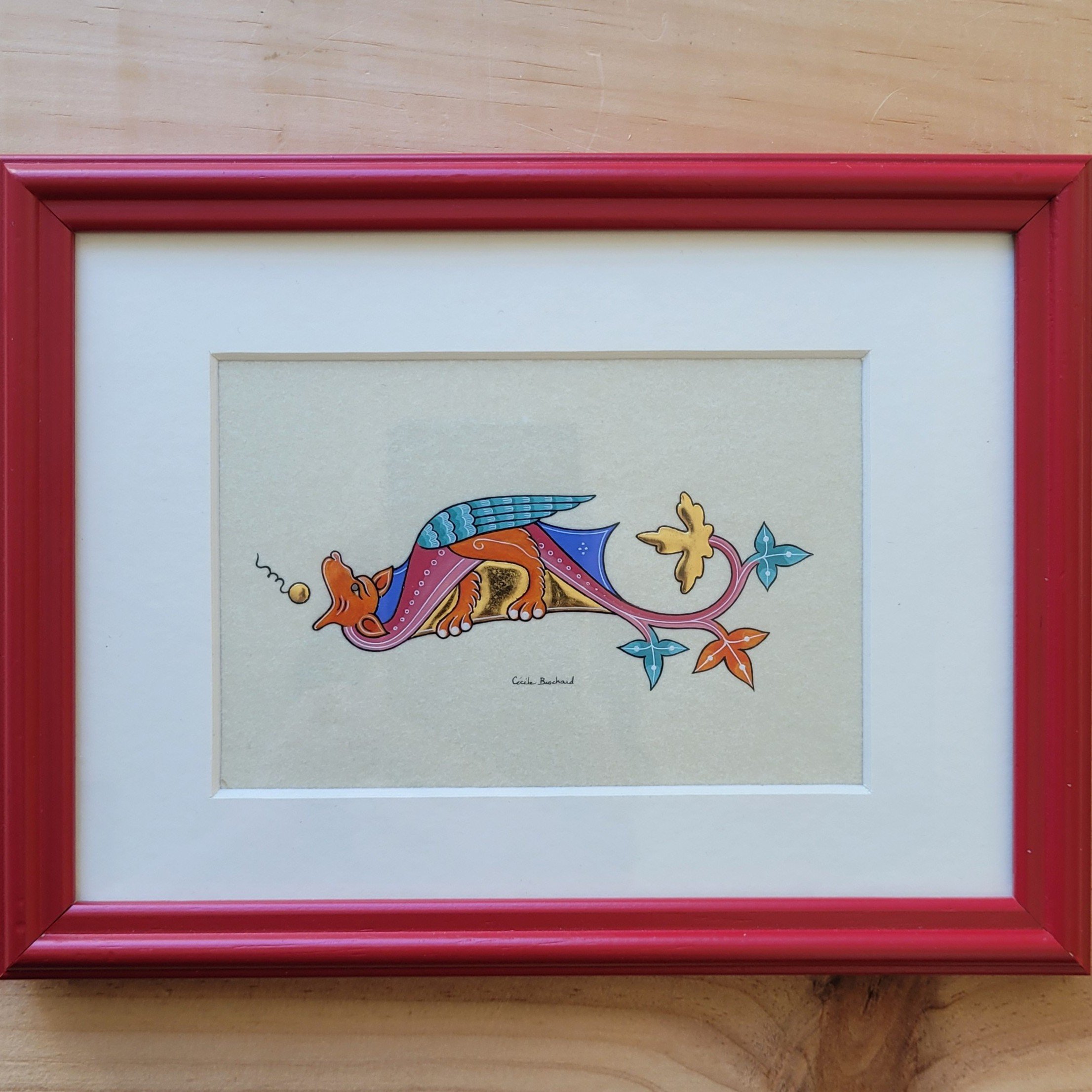 Petit dragon gothique &agrave; t&ecirc;te orange