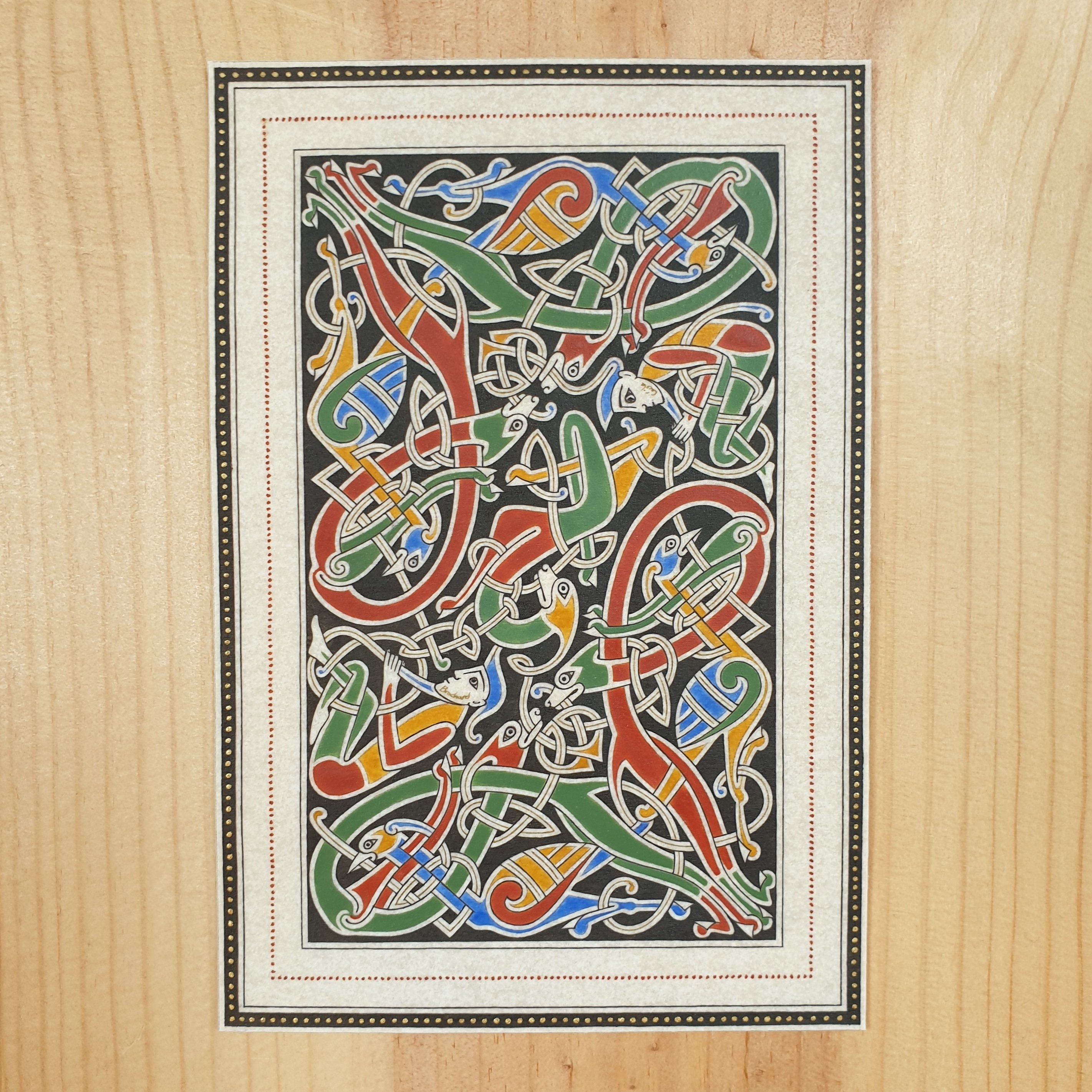 Enluminure insulaire entrelacs zoomorphes