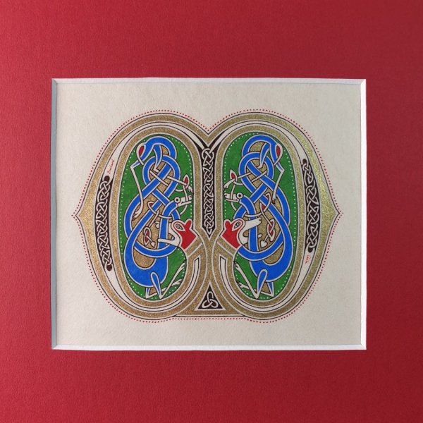 Lettera M miniata in stile franco-sassone