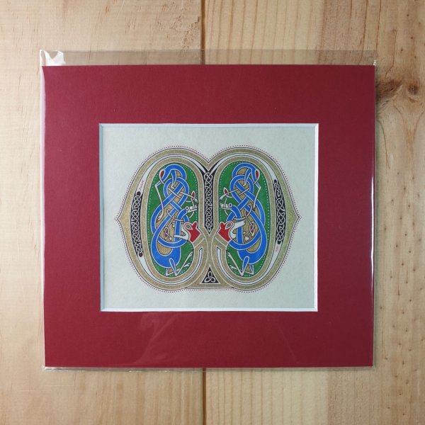 Lettera M miniata in stile franco-sassone