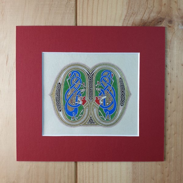 Lettera M miniata in stile franco-sassone