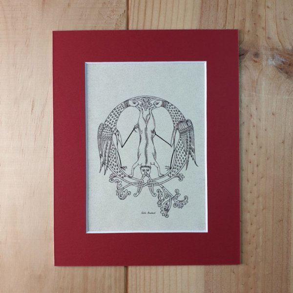 Lettera Q miniata in stile romanico