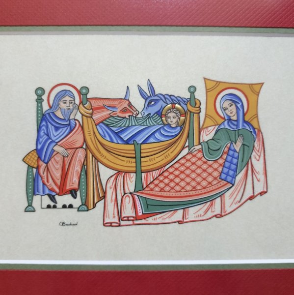 Miniature enlumin&eacute;e : Nativit&eacute;