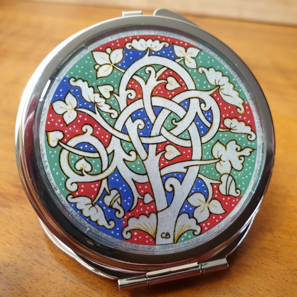 Specchio da borsa "White vine