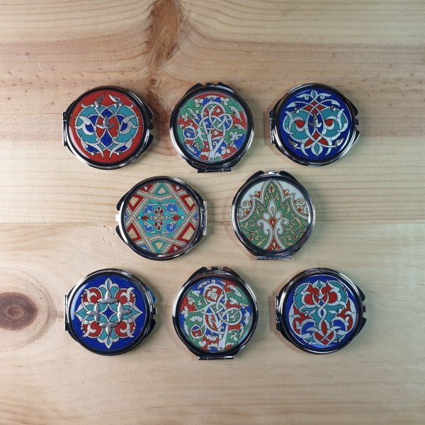 Specchio da borsa "White vine