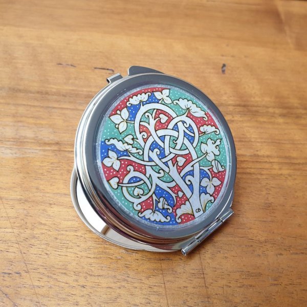 Specchio da borsa "White vine